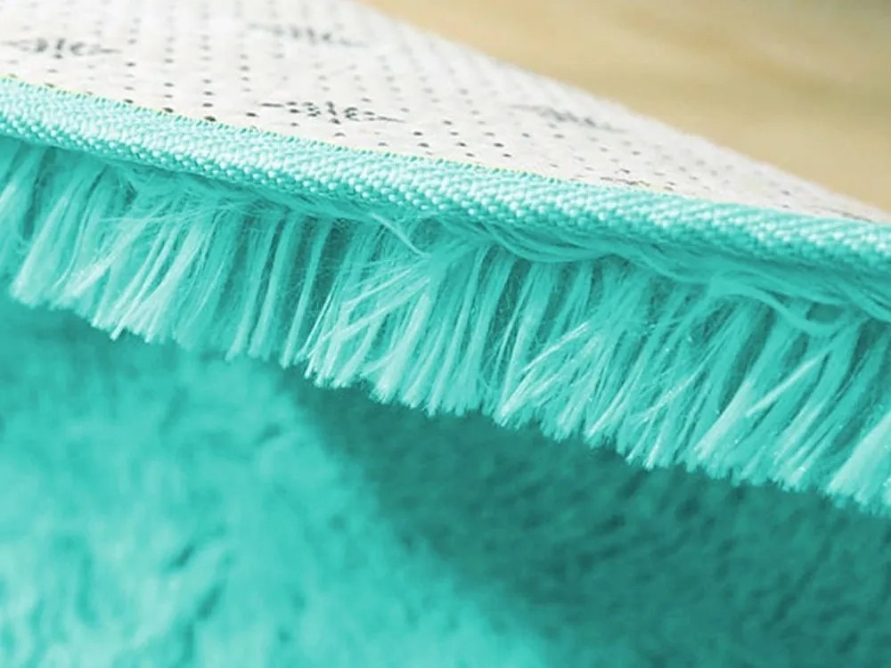 TZ Tyrkysový obdĺžnikový shaggy koberec Lana Rozmer: 80x150 cm