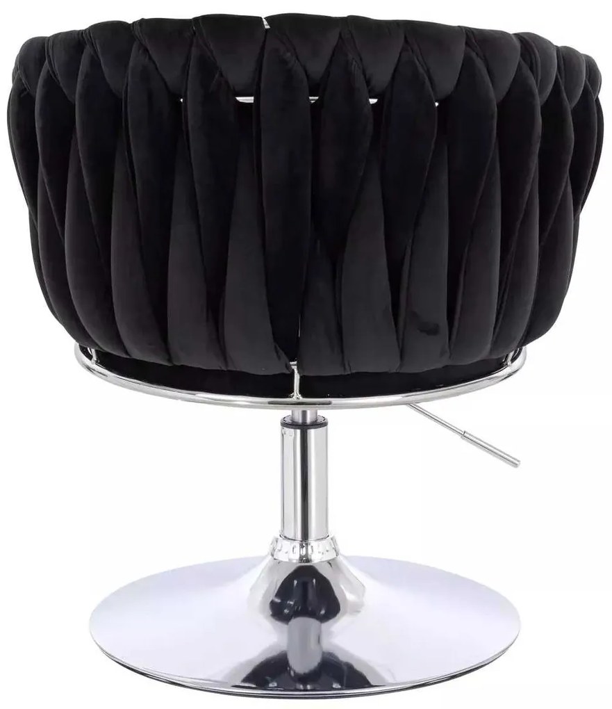 LuxuryForm DESIGN Stolička NORDEN VELUR na striebornom tanieri - čierna