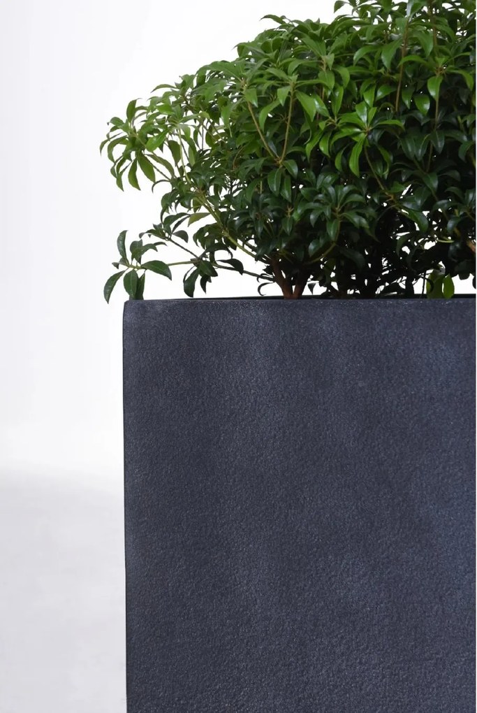 Kvetináč BLOCK, sklolaminát – vzhľad kameňa, 50 x 50 x 50 cm, antracit
