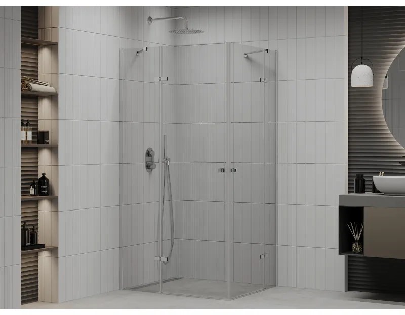 Mexen Roma Duo, sprchovací kút 110 (dvere) x 80 (dvere) cm, 6mm číre sklo, chrómový profil, 854-110-080-02-00