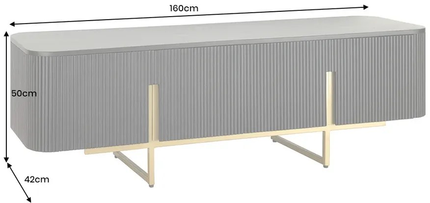 GATSBY TV komoda 160 cm retro štýl mango čierno zlatá