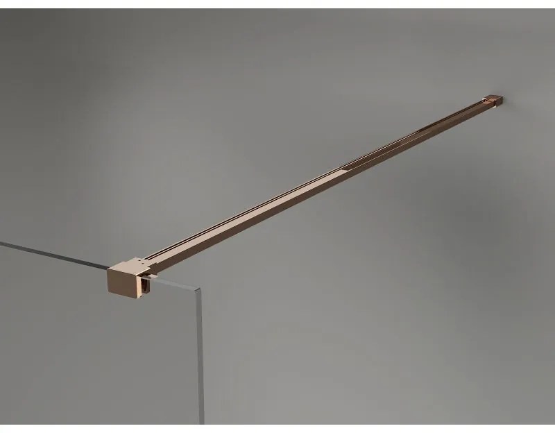 Mexen Lunar sprchová stena pravá 130 x 200 cm, 8mm číre sklo, ružové zlato, 830-130-000-60-00-P