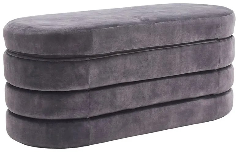 Moderná úložná lavica Fashion šedá zamat 115cm