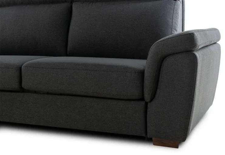 Rohová sedacia súprava na každodenné spanie AZZURRA br. FIORELLO s rozkladom, Ľavá, 140, tm. šedá (jazz 22 graphite)