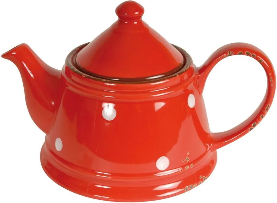 Červená keramická kanvica Antic Line Tea Red, 480 ml