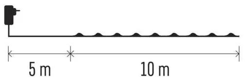LED Vianočná vonkajšia reťaz 100xLED/15m IP44 teplá biela