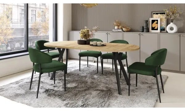 Rozkladací jedálenský stôl ARTUR dub craft/čierna