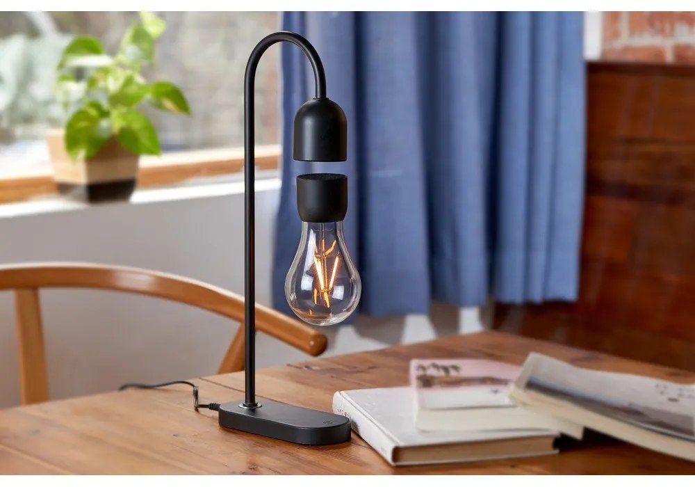 Čierna stolová lampa (výška 36,5 cm) Evaro – Gingko