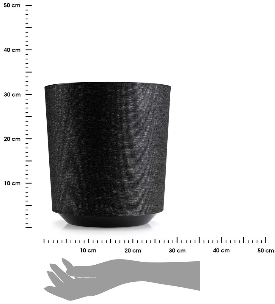 PLASTOVÝ KVETINÁČ ALOE TX 28,5X32 CM ČIERNA