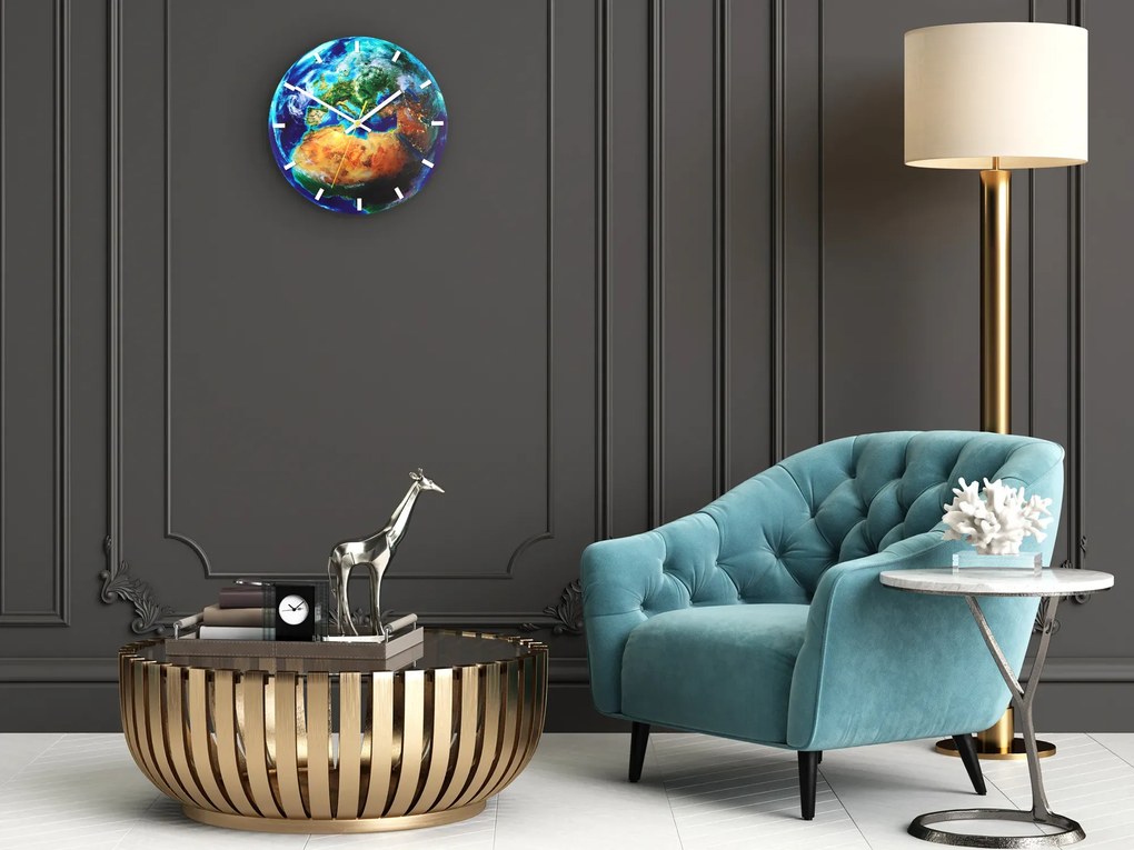 Nástenné hodiny Globe modré