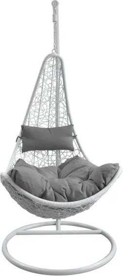 Závesné kreslo ELEGANT biele / tmavosivé FAT1167