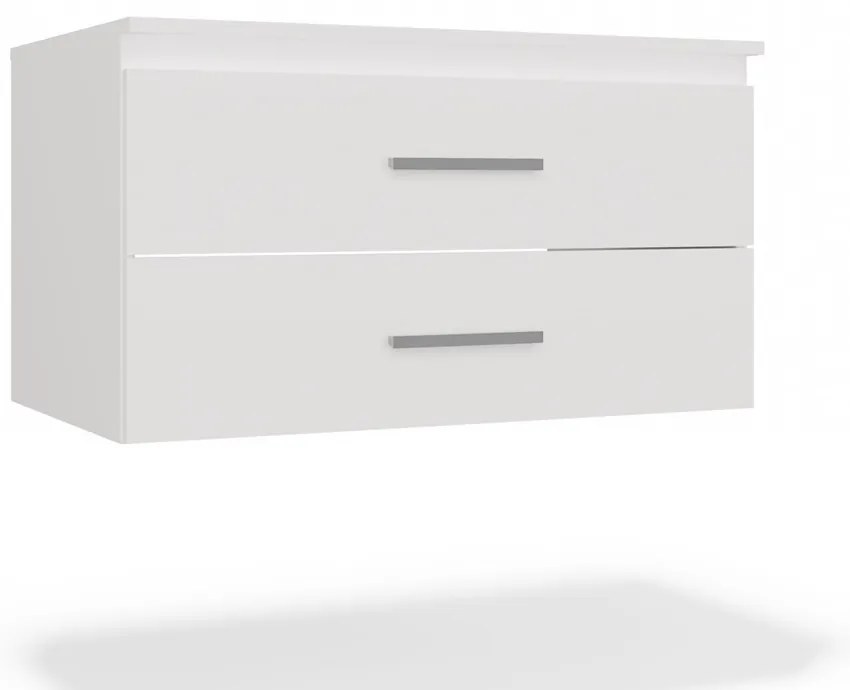 Závesná skrinka pod umývadlo s doskou NEL 2S 80 cm biela