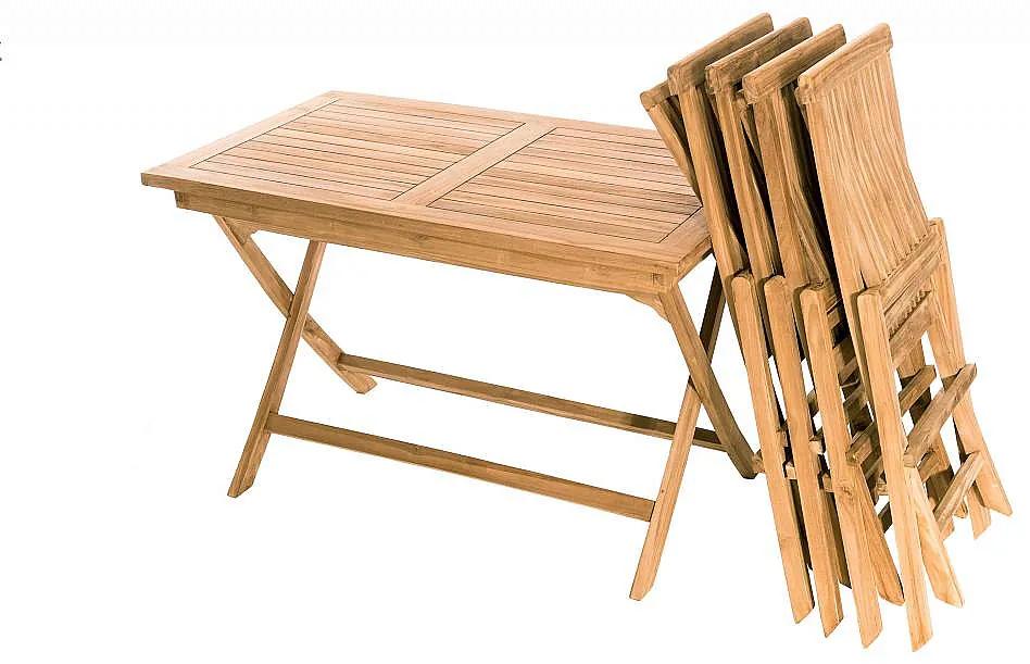 DEOKORK Záhradná skladacia stolička s poduškou FOXI (teak)
