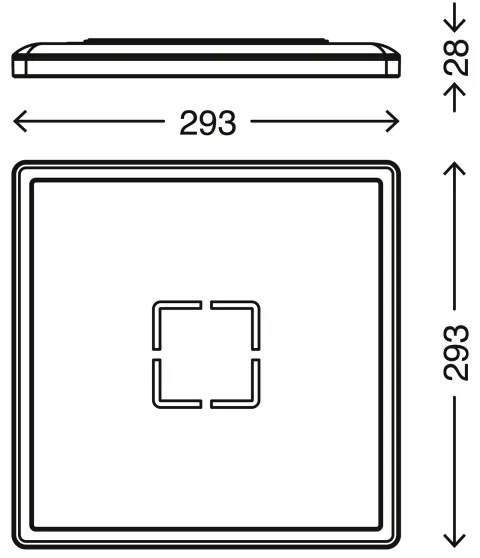 Briloner 3390-015 - LED Stropné svietidlo FREE LED/18W/230V 29x29 cm
