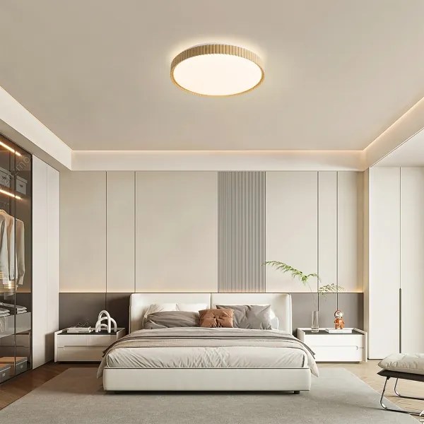 Brilagi-LED Stmievateľné stropné svietidlo CORVO LED/72W/230V 3000-6000K s drevodekorom pr.50 cm + diaľkové ovládanie