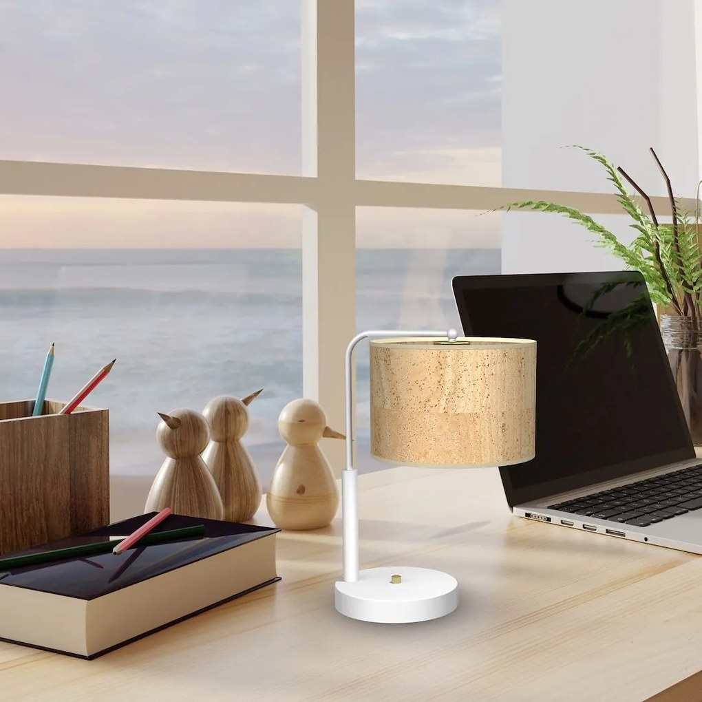 Stolná lampa Cork, 1x korkové tienidlo, w