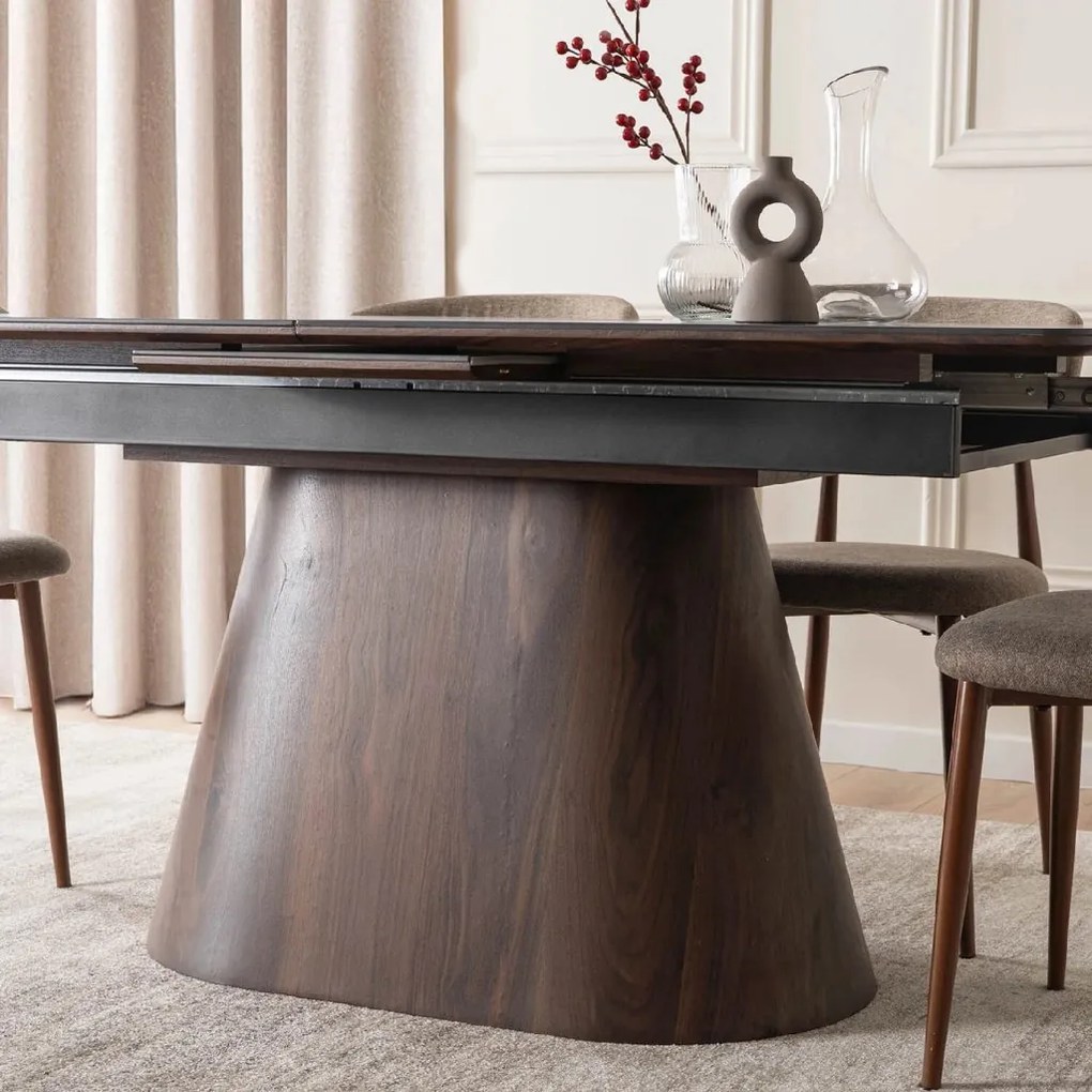 PROXIMA.store - Rozkladací jedálenský stôl LIZBONA FARBA: čierna, konštrukcia: orech