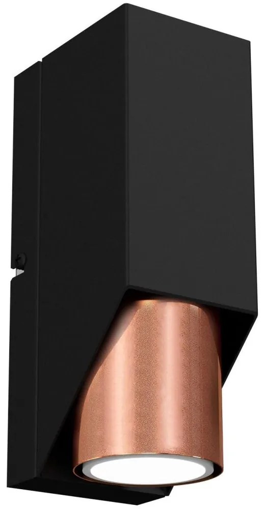 Nástenné svietidlo WALL 1xGU10/8W/230V čierna/medená