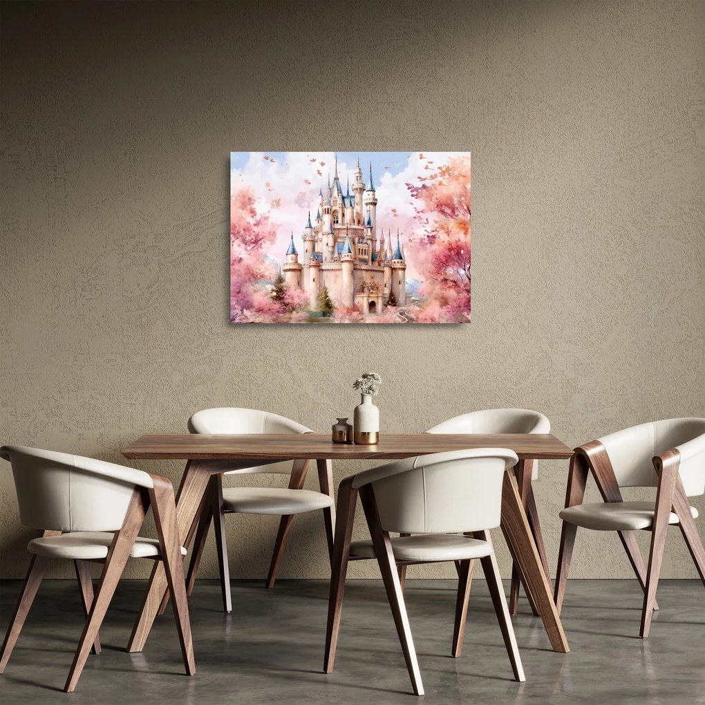Sklenený obraz - Rozprávkový zámok (70x50 cm)