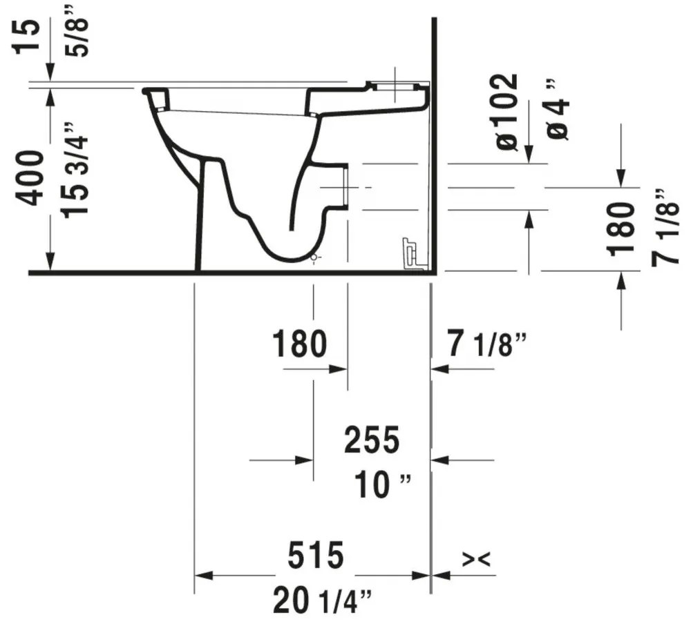 DURAVIT Darling New WC misa kombi s hlbokým splachovaním, Vario odpad, 370 x 630 mm, biela, s povrchom HygieneGlaze, 2138092000