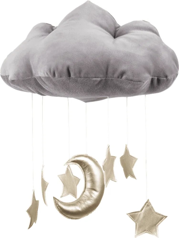 Dekoratívny obláčik šedá so zlatom 26x37x44cm