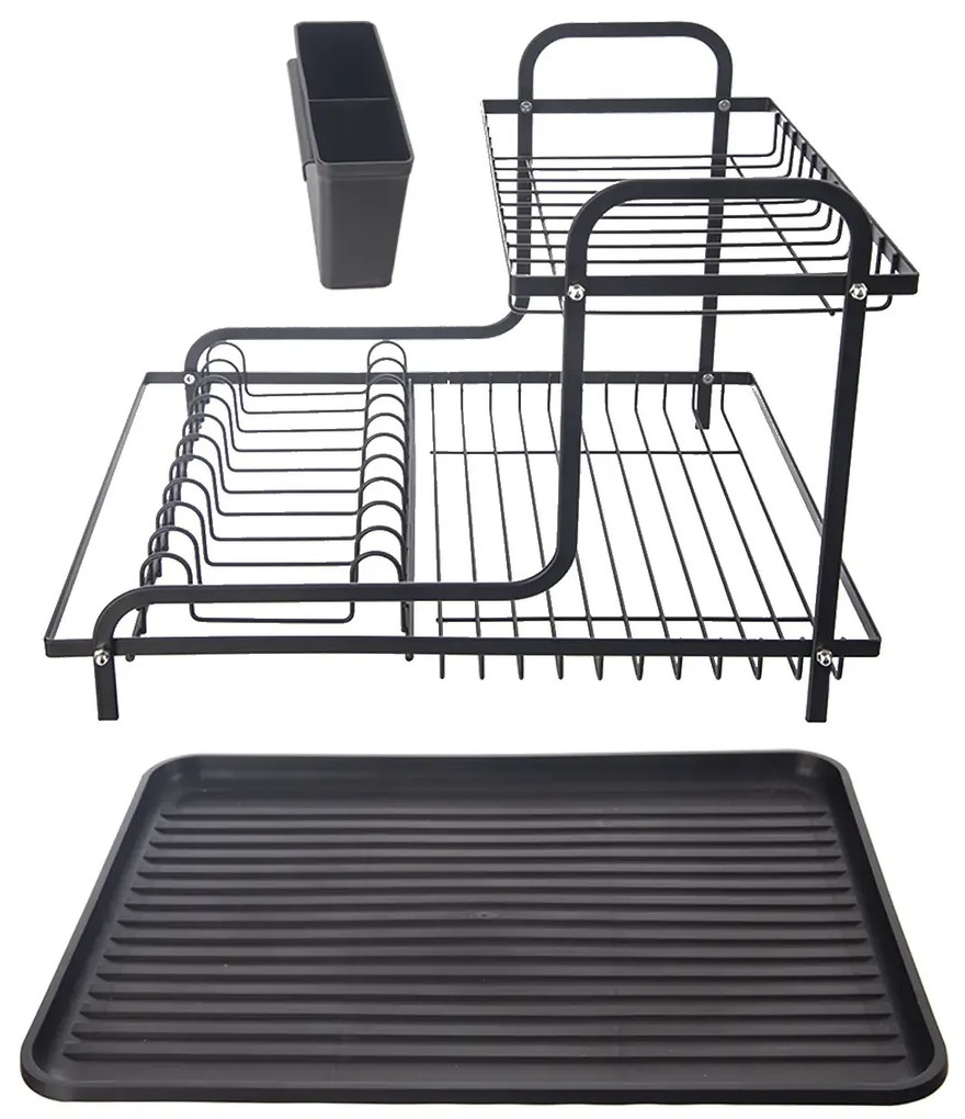 Orion Odkvapkávač na riad, čierny, 2-poschodový, RADKA2