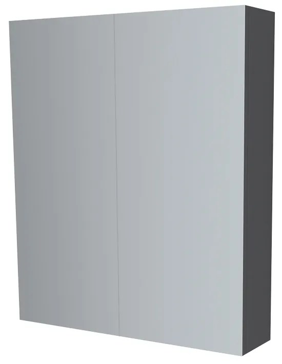 Mereo, Mereo Kúpeľňová zrkadlová skrinka 60 cm, galerka, 2 x dvierka, Multidecor, Šedá diamant, MER-CN798G62SEDD