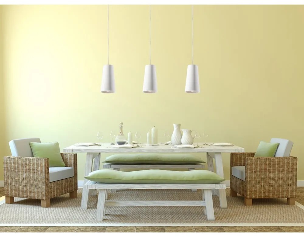 Biele keramické závesné svietidlo Sollux Armica