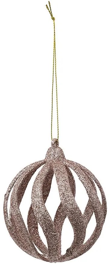 Plastová guľa vlny ružové zlato 8 cm 191990