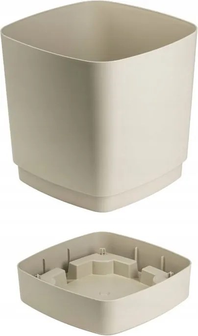 Plastový květináč s podmiskou Cubi 19x19 cm - výber z 6 prevedení