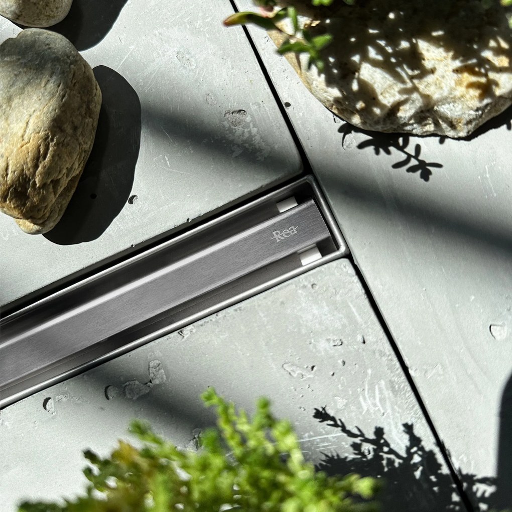 Rea Neox Pro Slim, odtokový žľab 90 cm s rotačným sifónom, oceľová, REA-G4811