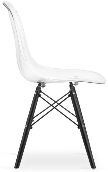 Set dvoch jedálenských stoličiek OSAKA priehľadné (čierne nohy) (2ks)