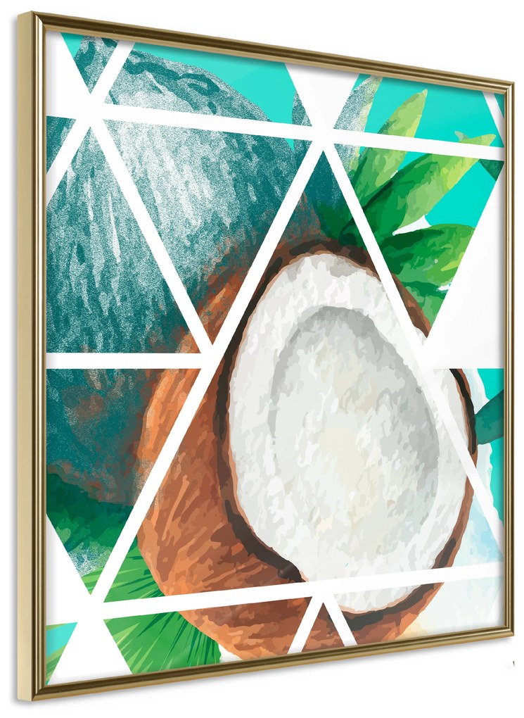 Artgeist Plagát - Coconut (Square) [Poster] Veľkosť: 30x30, Verzia: Zlatý rám s passe-partout