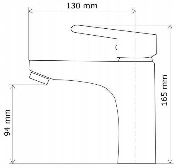Gamma Cobi, umývadlová batéria h-165, čierna matná, GMA-BCIU-BK