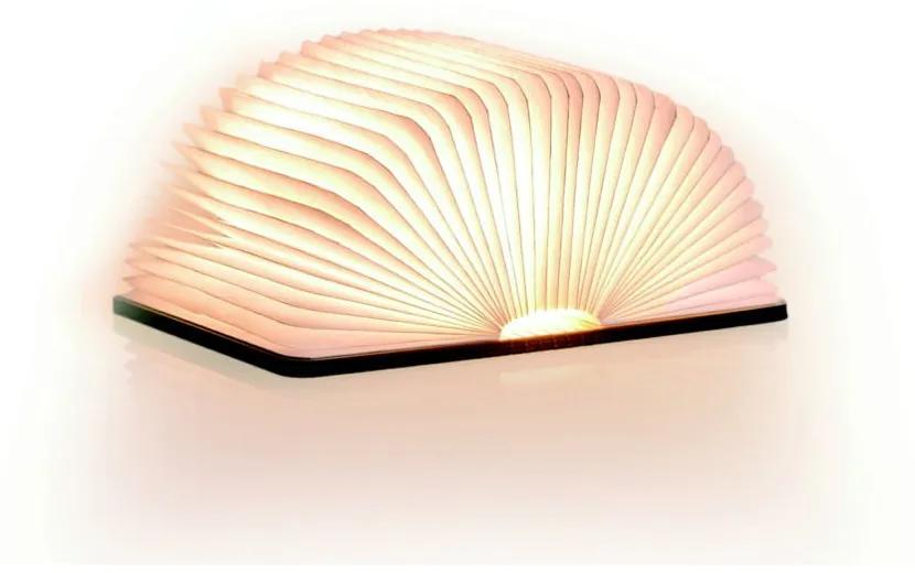 Tmavohnedá LED stolová lampa v tvare knihy orechového dreva Gingko Standard