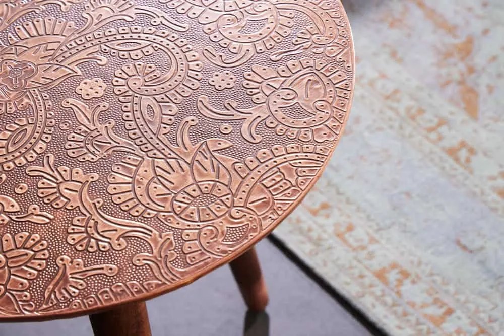 Dizajnový odkladací stolík Hadelinde 50 cm meď