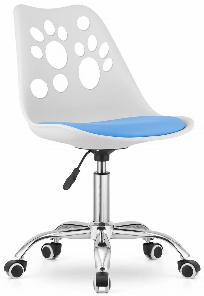 Otočná stolička PRINT - biela a modrá