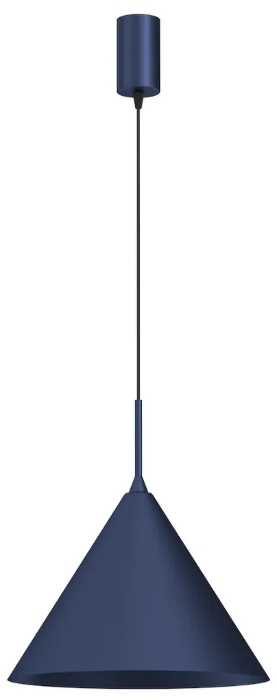 Závesné svietidlo Capital, 1x tmavomodré kovové tienidlo, (fi 32cm), db