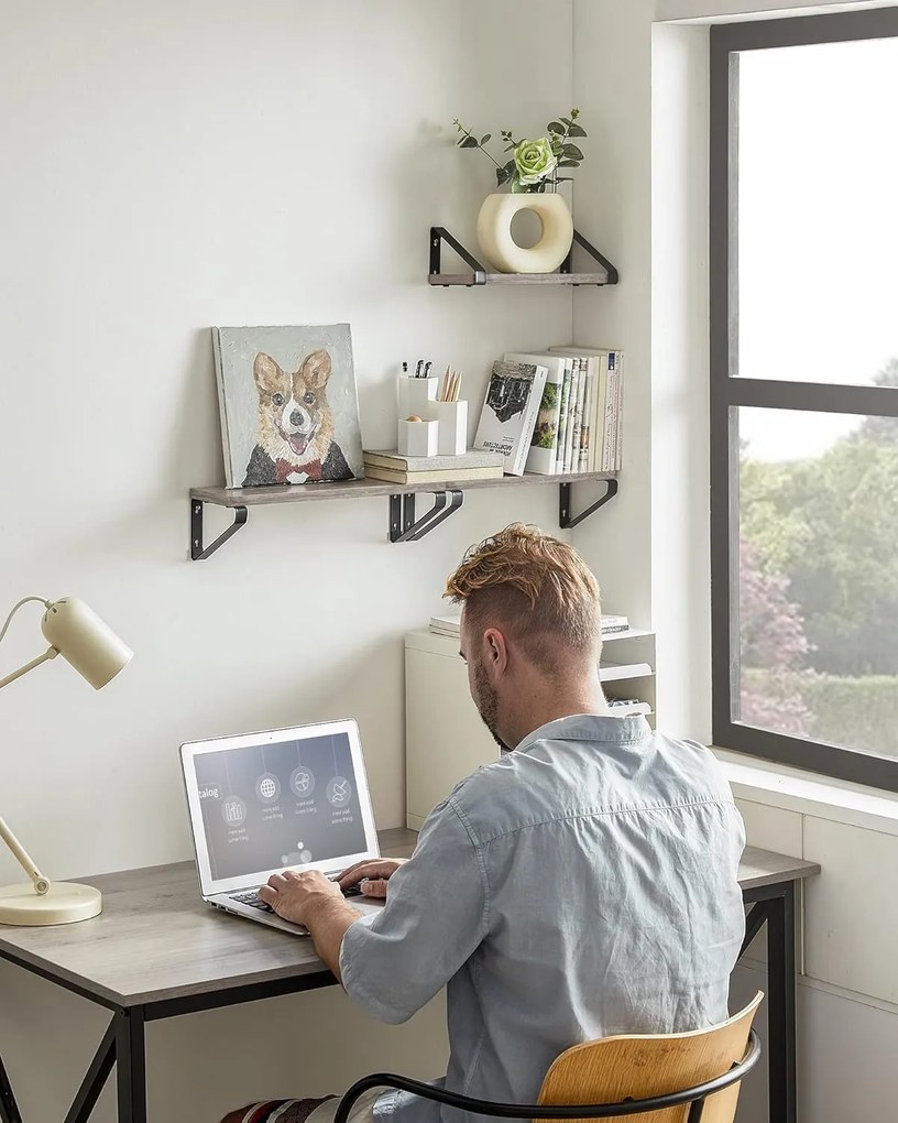Súprava troch políc Vasagle Swany sivá/čierna