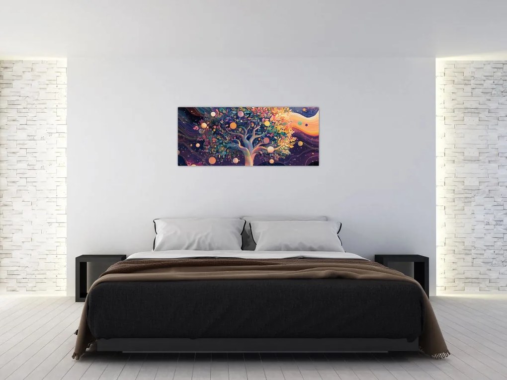 Obraz – Fialový strom plný energie (120x50 cm)