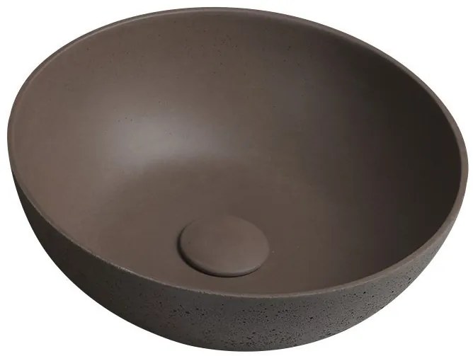 Sapho Sapho, FORMIGO betónové umývadlo na dosku, priemer 39cm, tmavo hnedá, FG315