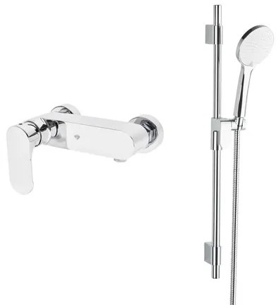 Sprchová batéria SAT Fusion so sprchovacím setom 150 mm chróm SATBSFU268CPSET