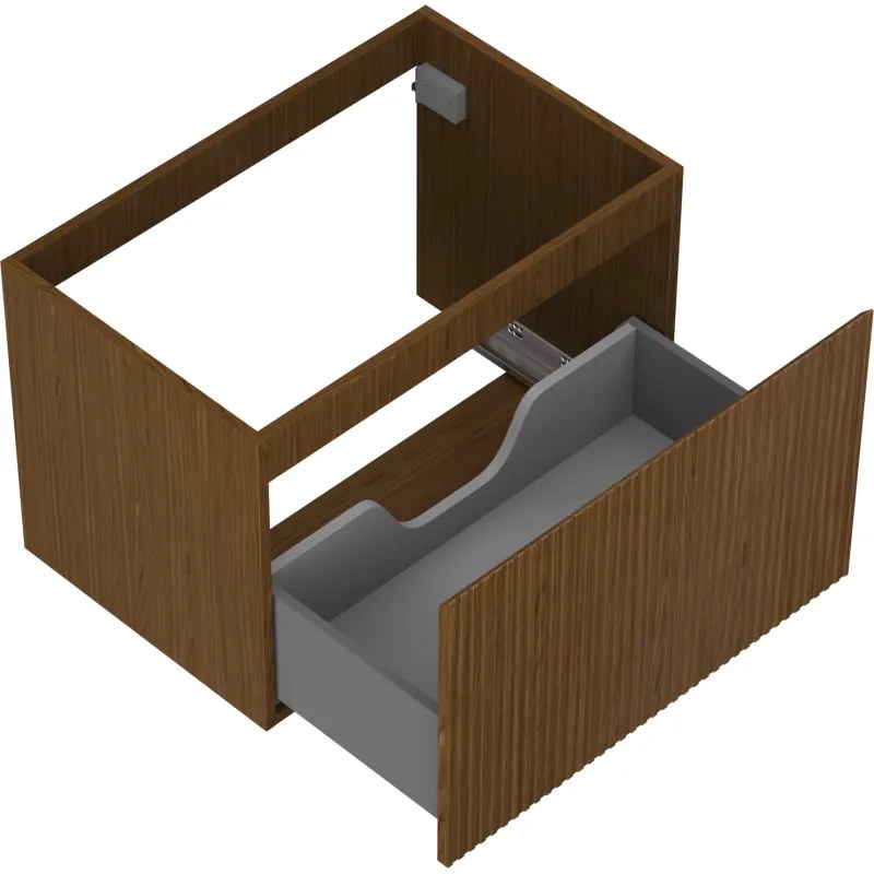 Mexen Rivel, kúpeľňová skrinka 70 cm, 1 zásuvka, drážkovaná, orech, 91A20-07047-1-BF86