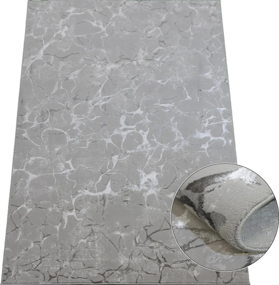 Koberec Esprit 3601 GREY – sivý obdĺžnikový koberec s vzorom Rozmer: 140x190 cm