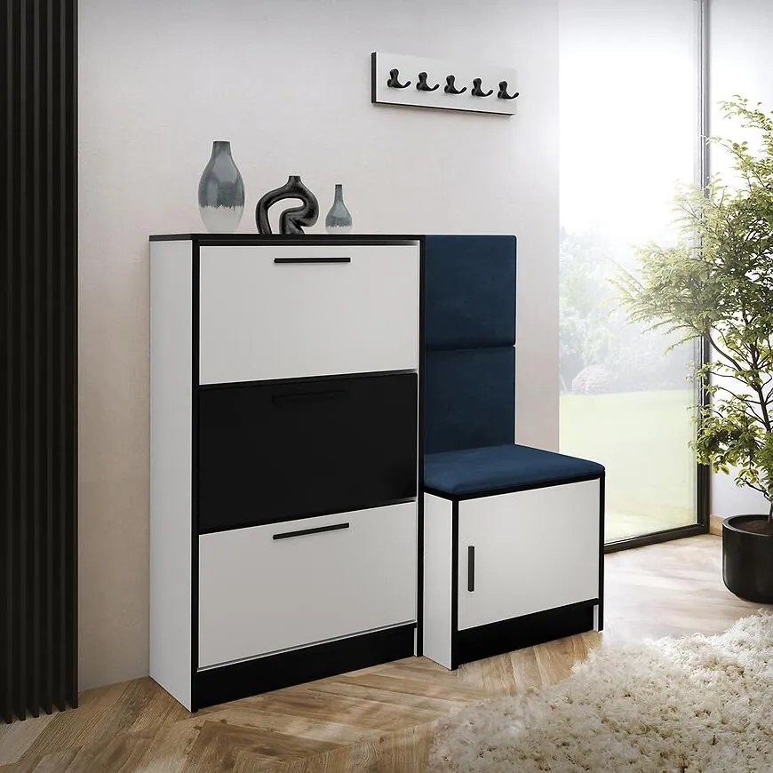 Skrinka na topánky Kpl Foli Biela + Modrá (KRONOS 09)