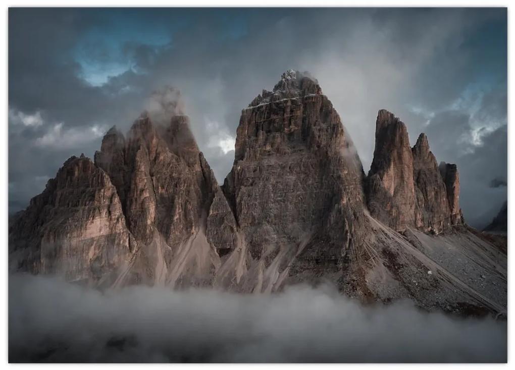 Sklenený obraz - Tri Zuby, Talianske Dolomity (70x50 cm)