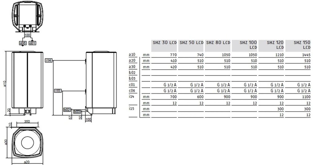 Stiebel Eltron SHZ 100 LCD Nástenný zásobník, 100l, 1-6 kW 231254