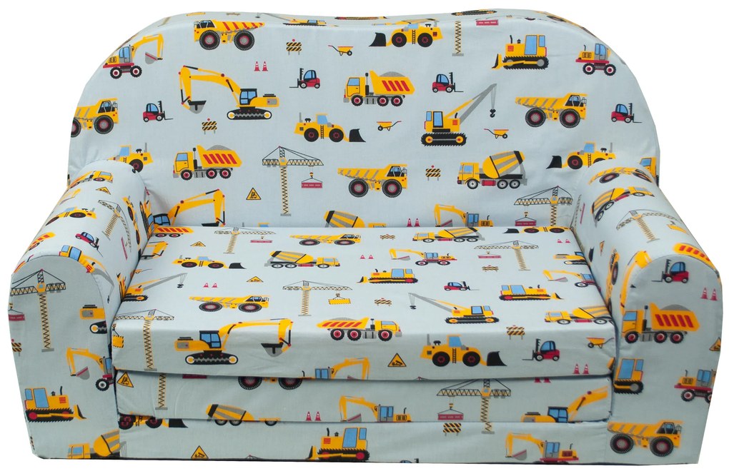 Detská rozkladacia MINI pohovka STAVEBNÁ TECHNIKA