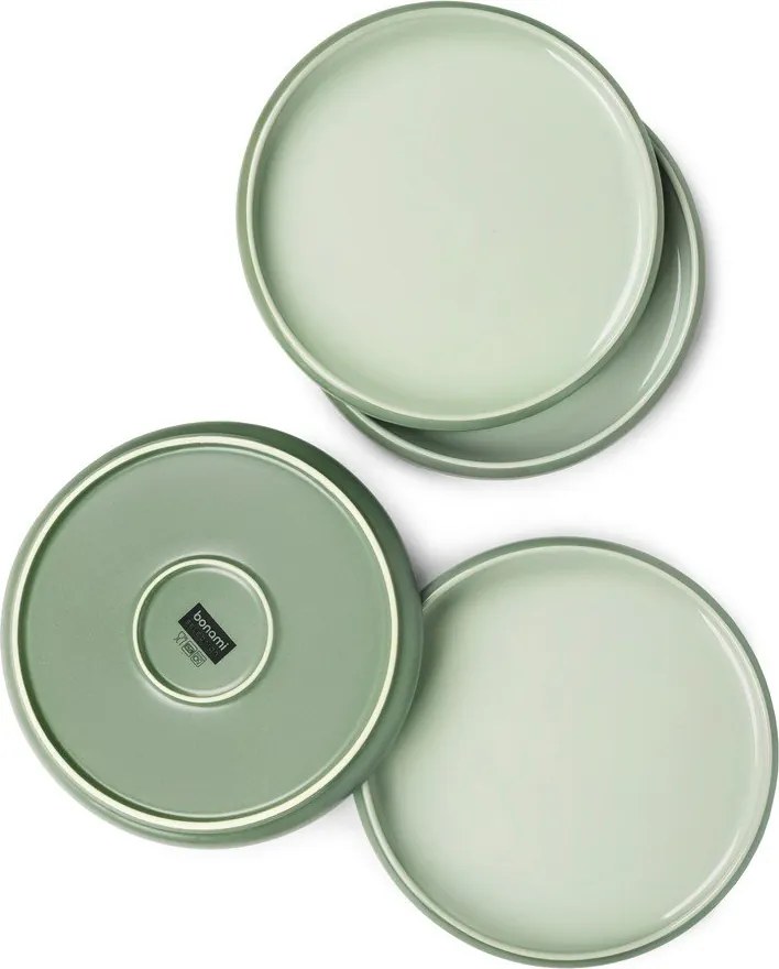 Zelené taniere v súprave 4 ks z kameniny ø 22 cm Aura Rondo – Bonami Selection