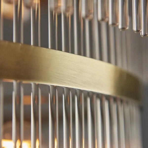 Endon 112793 - Luster na reťazi MARIETTA GRAND 21xE14/6W/230V mosadz/číra